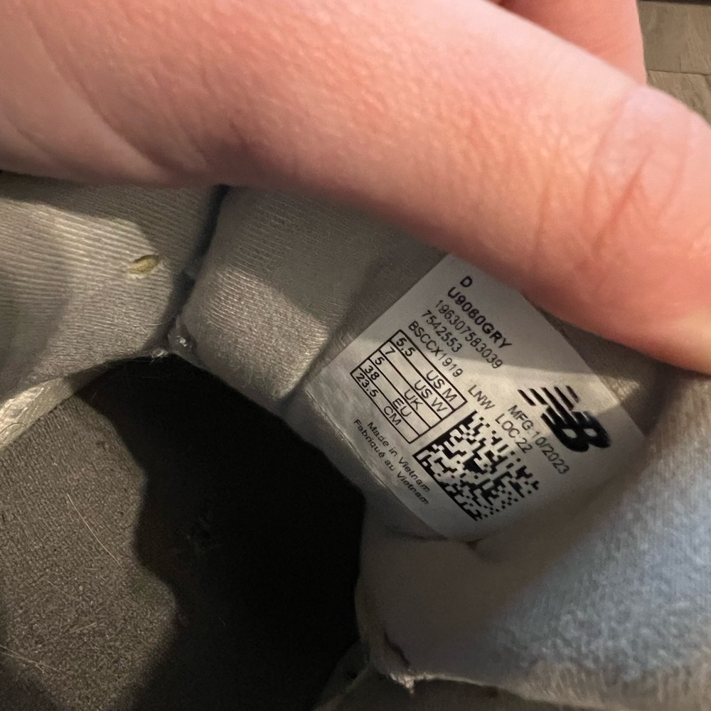 New Balance Cream and Gray Athletic Shoes - Picture 7 of 7